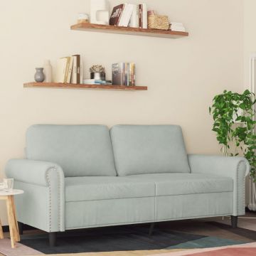 vidaXL Canapea cu 2 locuri, gri deschis, 140 cm, catifea