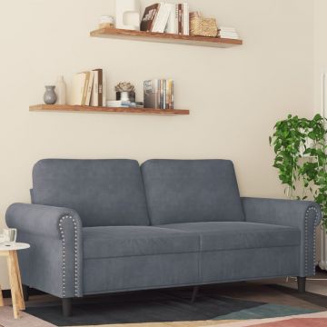 vidaXL Canapea cu 2 locuri, gri închis, 140 cm, catifea