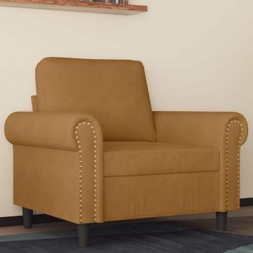 vidaXL Fotoliu canapea, Maro, 60 cm, catifea