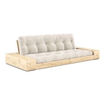 Canapea albă extensibilă cu tapițerie din catifea reiată 244 cm Base – Karup Design