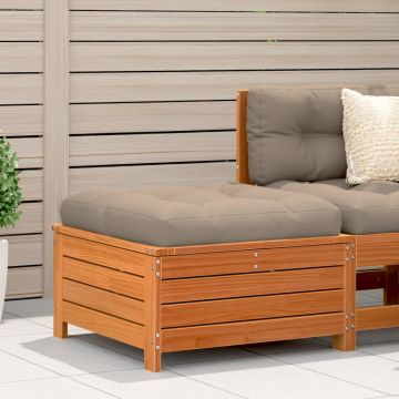 vidaXL Taburet de grădină, maro ceruit, 62x63,5x32 cm, lemn masiv pin