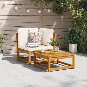 vidaXL Canapea de colț cu pernă de grădină, 73x73x65 cm, lemn acacia