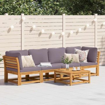 vidaXL Set mobilier de grădină cu perne, 4 piese, lemn masiv de acacia