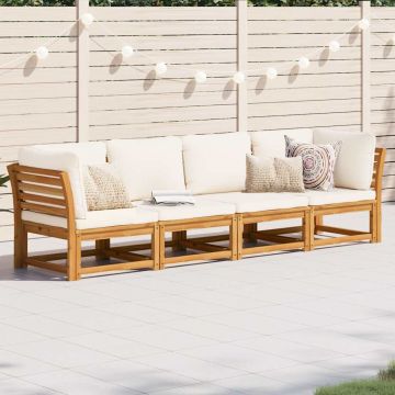 vidaXL Set mobilier de grădină cu perne, 4 piese, lemn masiv de acacia