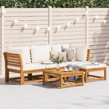 vidaXL Set mobilier de grădină cu perne, 5 buc., lemn masiv acacia