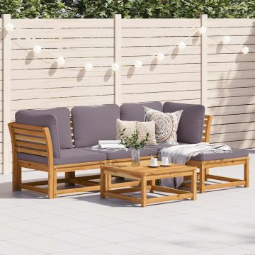 vidaXL Set mobilier de grădină cu perne, 5 buc., lemn masiv acacia