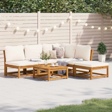 vidaXL Set mobilier grădină cu perne, 6 piese, lemn masiv acacia