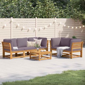 vidaXL Set mobilier grădină cu perne, 6 piese, lemn masiv acacia