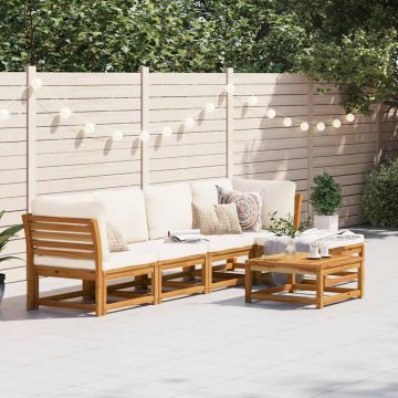 vidaXL Set mobilier grădină cu perne, 6 piese, lemn masiv acacia