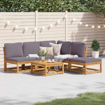 vidaXL Set mobilier grădină cu perne, 6 piese, lemn masiv acacia