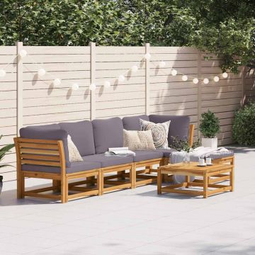 vidaXL Set mobilier grădină cu perne, 6 piese, lemn masiv acacia