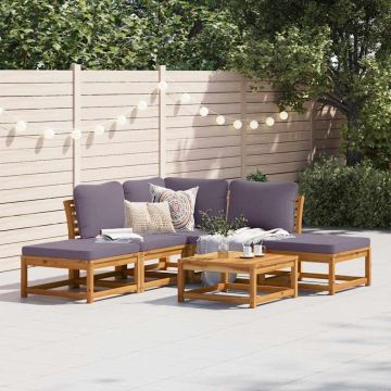 vidaXL Set mobilier grădină cu perne, 6 piese, lemn masiv acacia