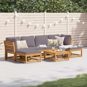 vidaXL Set mobilier grădină cu perne, 7 piese, lemn masiv acacia