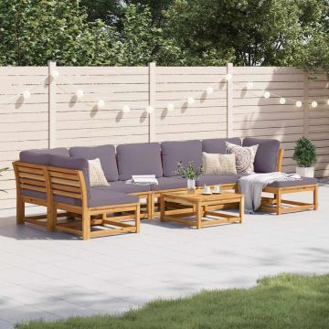vidaXL Set mobilier grădină cu perne, 8 piese, lemn masiv acacia