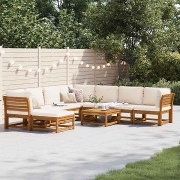 vidaXL Set mobilier grădină cu perne, 9 piese, lemn masiv acacia