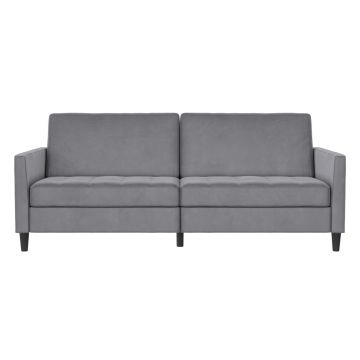 Canapea gri deschis cu tapițerie din catifea 207 cm Presley – Støraa