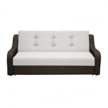 Canapea VALY extensibila, 3 locuri, cu lada depozitare, maro + gri deschis, 215x90x95 cm