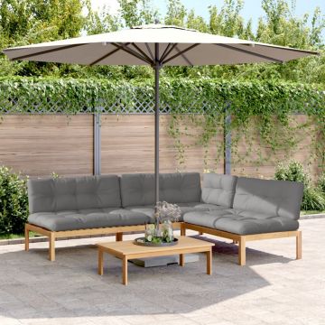 vidaXL Set canapele de grădină cu perne din paleți 4 piese lemn acacia