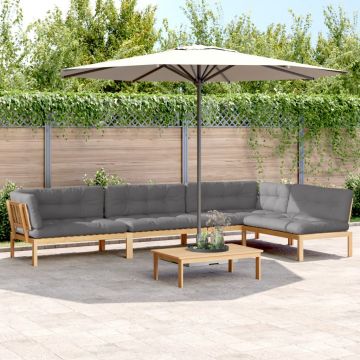 vidaXL Set canapele de grădină cu perne din paleți 5 piese lemn acacia