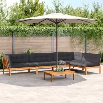 vidaXL Set canapele de grădină cu perne din paleți 5 piese lemn acacia