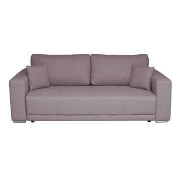Canapea BERNA B extensibila, 3 locuri, cu arcuri si lada depozitare, gri maroniu, 238x108x77 cm
