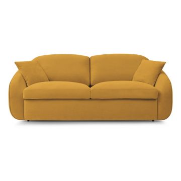 Canapea galbenă extensibilă 235 cm Cezanne – Bobochic Paris