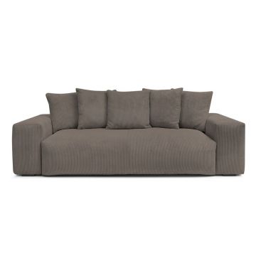 Canapea gri/maro cu tapițerie din catifea reiată 280 cm Voltaire – Bobochic Paris