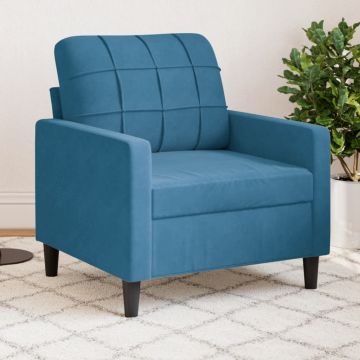 vidaXL Canapea de o persoană, Albastru, 60 cm, catifea