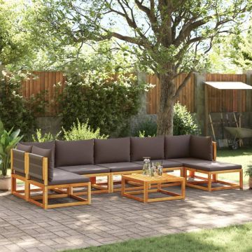 vidaXL Set canapele de grădină cu 8 piese, lemn de acacia și frânghie
