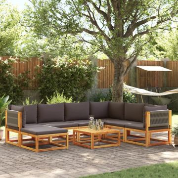 vidaXL Set canapele de grădină cu 8 piese, lemn de acacia și frânghie