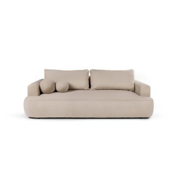 Canapea bej extensibilă cu tapițerie din țesătură bouclé 247 cm Quinoa – Bonami Selection