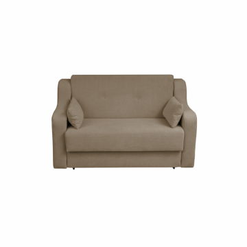 Canapea GINA II extensibila, 2 locuri, cu arcuri si lada depozitare, maro deschis, 155x100x95 cm