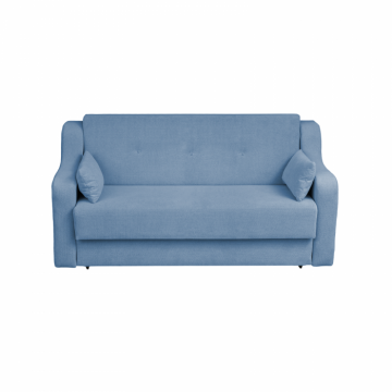 Canapea GINA XL II extensibila, 3 locuri, cu arcuri si lada depozitare, albastru deschis, 190x100x95 cm