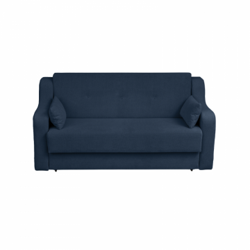 Canapea GINA XL II extensibila, 3 locuri, cu arcuri si lada depozitare, albastru inchis, 190x100x95 cm