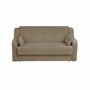 Canapea GINA XL II extensibila, 3 locuri, cu arcuri si lada depozitare, maro deschis, 190x100x95 cm