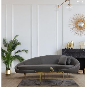 Canapea Lux KafKef 4 Locuri, Gri inchis, 255x85x120 cm