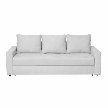 Canapea NICO II 3L extensibila, 3 locuri, cu arcuri si lada depozitare, gri deschis, 220x85x75 cm