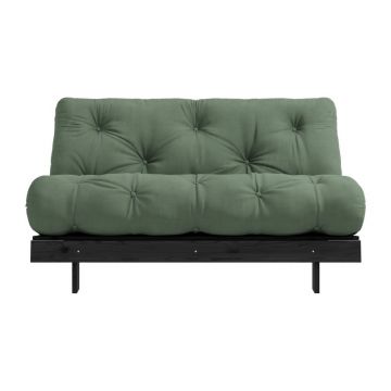 Canapea verde extensibilă 140 cm Roots Black Night – Karup Design