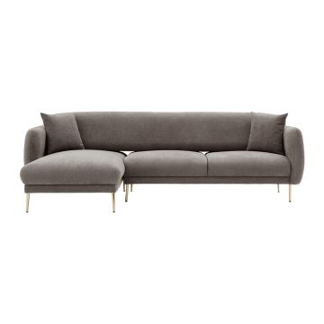 Colțar gri (cu colț pe partea stângă/cu șezlong) Simena – Balcab Home