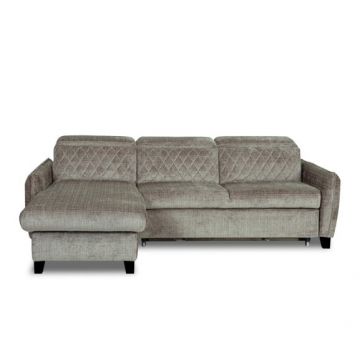 Coltar Extensibil Cu Insula Stanga Cu Lada Tiago, 5 Locuri, Tetiere Reglabile, Gri, Cremona 24,