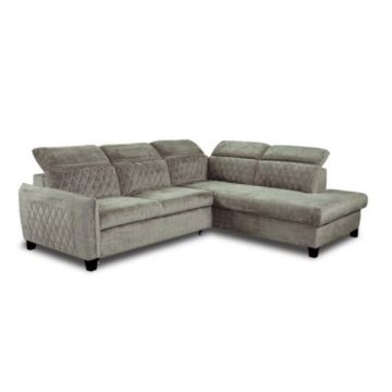 Coltar Extensibil Cu Otoman Dreapta Tiago, 5 Locuri, Tetiere Reglabile, Maro, 255 Cm