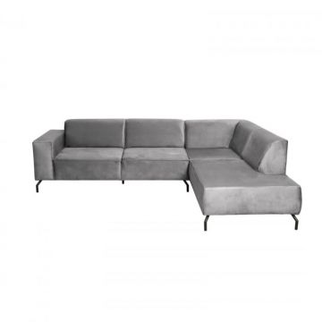 Coltar fix RICARDO M, cu arcuri, colt dreapta, gri deschis, 275x210x78 cm