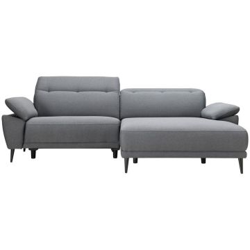 Colțar, textil, gri deschis, 262/172 cm