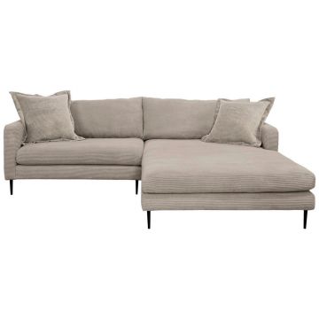 Colțar, textil, maro deschis, 268/193 cm