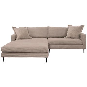 Colțar, textil, maro deschis, 193/268 cm