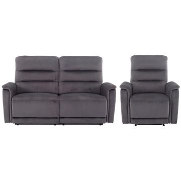 Set Canapea Și Fotolii, textil, gri