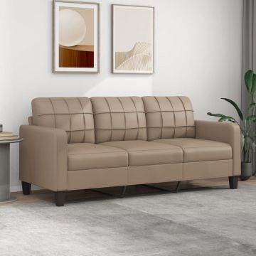 Canapea cu 3 locuri, cappuccino, 180 cm, piele ecologică