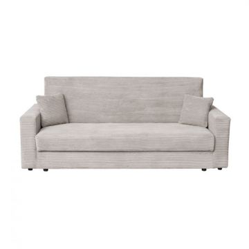 Canapea CORINNE LUX extensibila, 3 locuri, cu lada depozitare, bej inchis, 220x90x96 cm