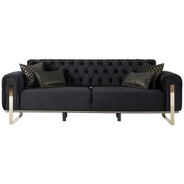CANAPEA CU 3 LOCURI textil negru