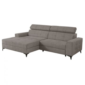 Coltar FLORIDA ONE extensibil, cu arcuri si lada depozitare, colt stanga, cappuccino, 280x175x95 cm